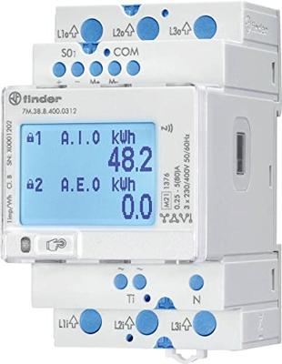Finder 7M.38.8.400.0312 Bidirectionele kWH-meter (DIN-rail) Digitaal 80 A 1 stuk(s) Finder 7M.38.8.400.0312 Bidirectionele kWH-meter (DIN-rail) Digitaal 80 A 1 stuk(s)