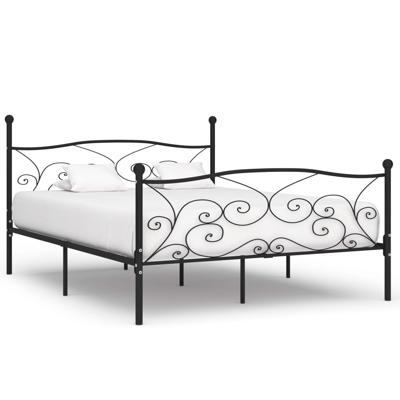 Bedframe met lattenbodem metaal zwart 180x200 cm