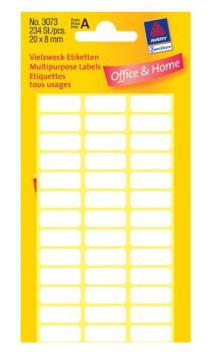 Etiket az 3073 20x8mm wit 234stuks