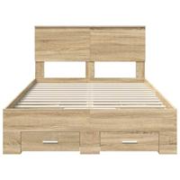 Bedframe met hoofdeinde Sonoma Eiken 120 x 200 cm Bewerkt hout - thumbnail