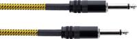 Cordial 14764 Jackplug Instrumenten Aansluitkabel [1x Jackplug male 6,3 mm (mono) - 1x Jackplug male 6,3 mm (mono)] 3 m Zwart, Geel Textielmantel - thumbnail