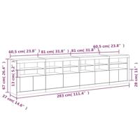 Dressoir met LED-verlichting 283,5x37x67 cm gerookt eikenkleur - thumbnail