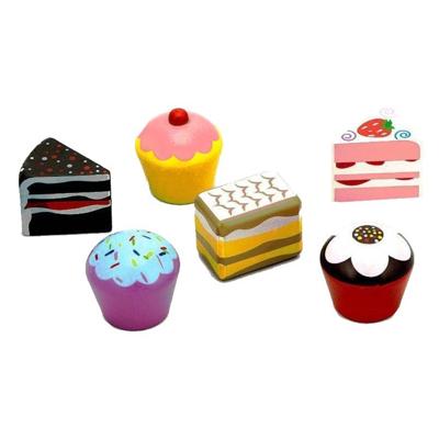 Viga Toys speelgoedcake set 6 delig 4 cm