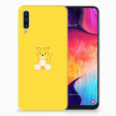 Samsung Galaxy A50 Telefoonhoesje met Naam Baby Leopard