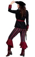 Piraat outfit dame burgundy - thumbnail
