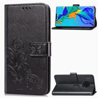 Voor Huawei mate 30 Pro vier-blad clasp reliëf gesp mobiele telefoon bescherming lederen draagtas met Lanyard & Card slot & portemonnee & beugel func - thumbnail