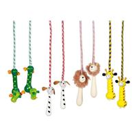 Goki springtouw dier met houten handvat - thumbnail