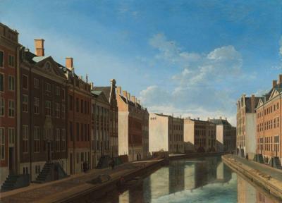 Schilderij - Gerrit Adriaensz Berckheyde, gezicht op de gouden bocht, Herengracht, Amsterdam, 90x60cm Rijksmuseum, premium print, print op canvas Schilderij - Gerrit Adriaensz Berckheyde, gezicht op de gouden bocht, Herengracht, Amsterdam, 90x60cm Rijksmuseum, premium print, print op canvas