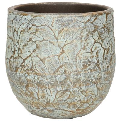 Evi antiq brons bloempot binnen 18x16 cm