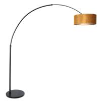 Steinhauer Vloerlamp Sparkled light 8129 zwart kap gouden velours - thumbnail