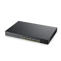 Zyxel 24-poorts Gigabit PoE-switch |Smart managed| Rekmontage |24 PoE+-poorten met 170 Watt totaal vermogen en 2 SFP-poorten| VLAN, IGMP, QoS| Levenslange garantie [GS1900-24HPv2] - thumbnail