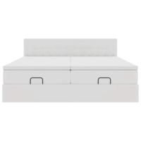 Ottoman bed met matrassen 200x200cm kunstleer wit - thumbnail