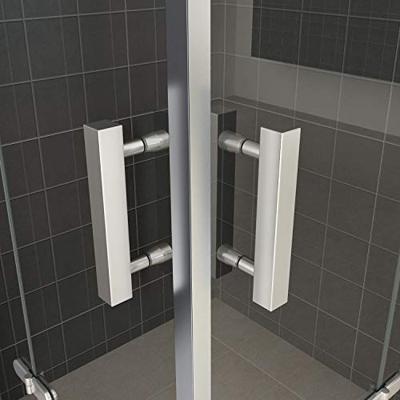 Double hoekintap cabine met 2 draaideuren 900 x 900 x 2000 x 8 mm nano helder glas/chroom