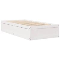 Bedframe zonder matras massief grenenhout wit 75x190 cm - thumbnail