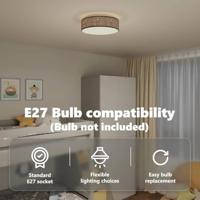 VidaXL Plafonnière met schijnwerpers zwart 38 x 38 x 13,5 cm stof - thumbnail