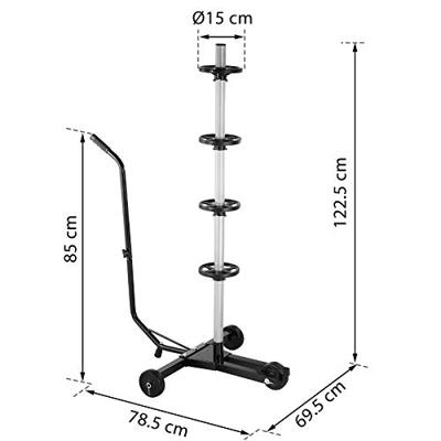 Velgboom mobiel zwart aluminium tot 225mm bandbreedte