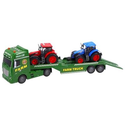 Rapid Wheels Autotransporter Met 2 Tractoren En Licht En Geluid - thumbnail