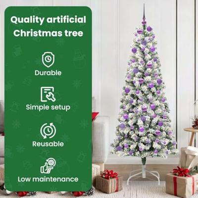 VidaXL Kunstmatige inklapbare kerstboom groen en wit 180 cm