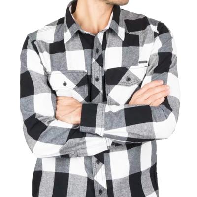 Brandit Check Shirt White-Black Flanel Overhemd Heren Brandit Check Shirt White-Black Flanel Overhemd Heren