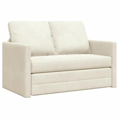 Vloerslaapbank met kussen Crème 122 x 70 x 60 cm Fluweel