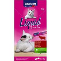 VITAKRAFT Cat Liquid-Snack with beef - Kattensnoepje - 6 x 15g - thumbnail