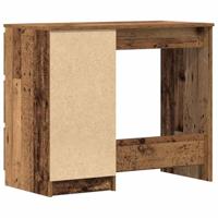 Bureau 90x45x76 cm bewerkt hout oud houtkleurig - thumbnail