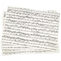 Creotime kraft papier muzieknoten zwart/wit 21 x 29,7 cm 10 stuks - thumbnail