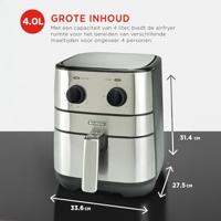 Bourgini Classic Health Fryer 4L 1500W RVS/Zwart - thumbnail