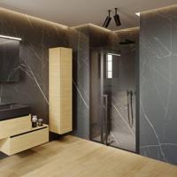 Nisdeur Riho Lucid XL GD104 Omkeerbaar Verstelbaar Aluminium 200x110 cm Mat Zwart - thumbnail