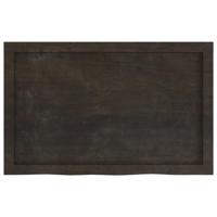 Wastafelblad 80x50x6 cm behandeld massief hout donkergrijs - thumbnail