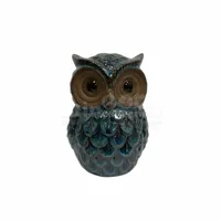 Tuinbeeld Uil 18cm Blauw - thumbnail