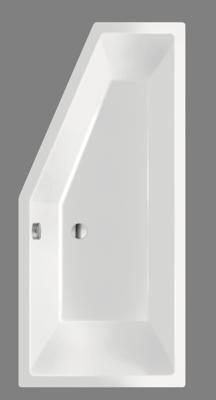 Ligbad Beterbad Xenz Society Compact Rechts 180x80x44 cm Mat Zwart