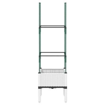 VidaXL Plantenbak met latwerk 40x40x142,5 cm polypropeen wit VidaXL Plantenbak met latwerk 40x40x142,5 cm polypropeen wit