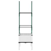 VidaXL Plantenbak met latwerk 40x40x142,5 cm polypropeen wit - thumbnail