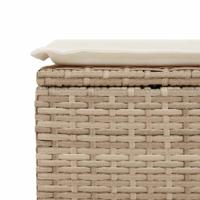 6-delige Loungeset met kussens poly rattan beige - thumbnail