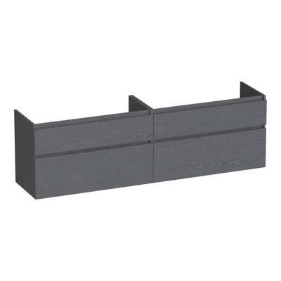 Brauer Delight - Onderkast - 160 cm - met 4 Softclose Lades Greeploos en 2 Sifon Uitsparingen - Timber Grey