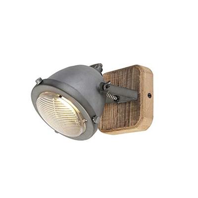 QAZQA Industriële spot staal met hout kantelbaar - Emado