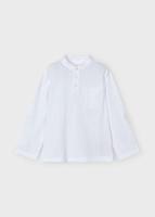 Mayoral Zomer polo shirt L/S mao kraag jongens - wit - thumbnail