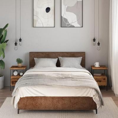Nachtkastjes 2 st 34x36x50 cm bewerkt hout oud houtkleurig