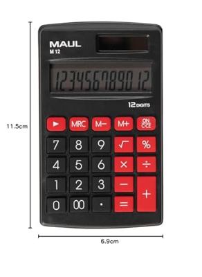 Maul M 12 Zakrekenmachine Zwart Aantal displayposities: 12 werkt op batterijen, werkt op zonne-energie