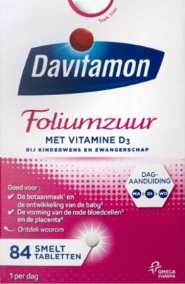 Davitamon Foliumzuur met Vitamine D3 Smelttabletten Davitamon Foliumzuur met Vitamine D3 Smelttabletten
