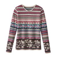 Jacquard-pullover uit bio-katoen, zwart-motief 36 - thumbnail
