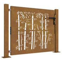 VidaXL Poort 100x100 cm bamboe-ontwerp cortenstaal - thumbnail