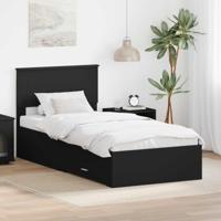 Bedframe met lade Zwart en Zilver 75 x 190 cm Bewerkt hout - thumbnail