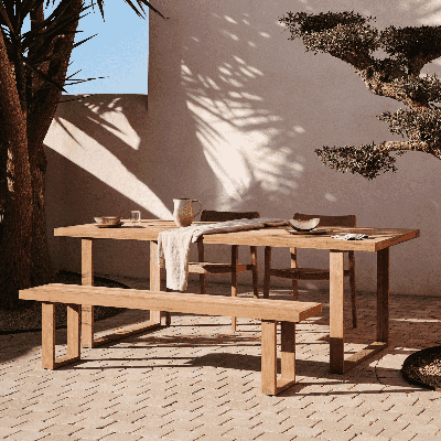 Kave Home Outdoor Eettafel 'Canadell' Teakhout, 180 x 90cm Kave Home Outdoor Eettafel 'Canadell' Teakhout, 180 x 90cm