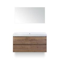 Maxx XL Badmeubelset 120 cm - Tabacco - Wastafel Just Enkel Zonder kraangat - met Spiegel - thumbnail