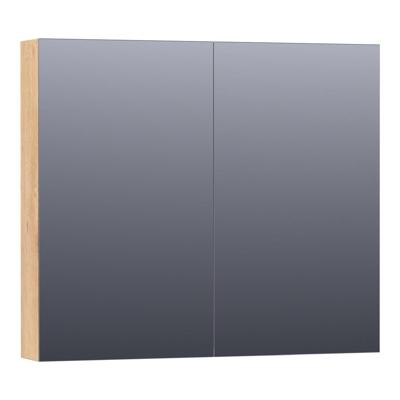 Brauer Impress Spiegelkast 80 cm - zonder Verlichting - Met 2 Dubbelzijdige Spiegeldeuren - Forest Tan