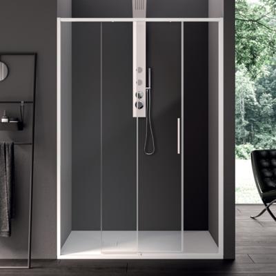 Schuifdeur Lacus Torcello Tweedelig Helder Glas 120x200 cm Aluminium Profiel Wit Lacus Schuifdeur Lacus Torcello Tweedelig Helder Glas 120x200 cm Aluminium Profiel Wit Lacus