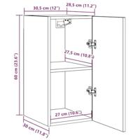Tv-meubel 30,5x30x60 cm bewerkt hout oud houtkleurig - thumbnail