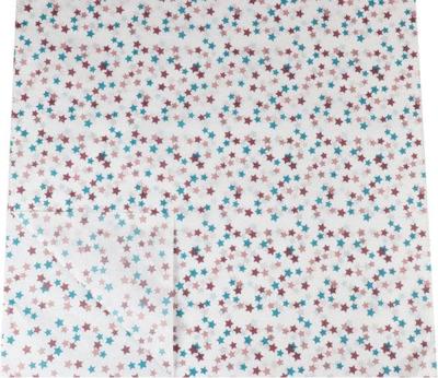 Zijdevloei papier 50x75cm 22gr 100 velgekleurde sterren